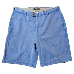 Peter Millar 100% Pima Cotton Washed Blue‎ Flat Front Shorts 9" Men's Size 36